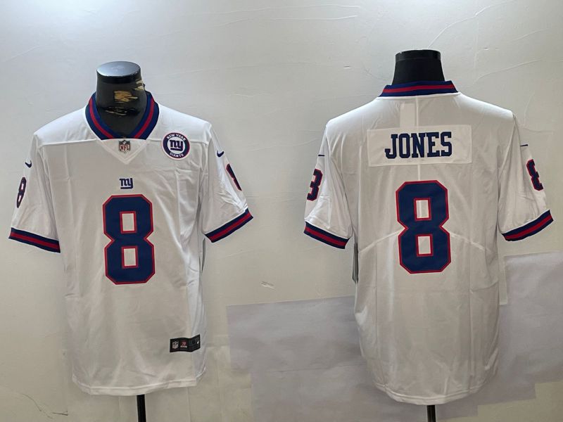 Men New York Giants #8 Jones White 2024 Nike Vapor Limited NFL Jersey style 3->new york giants->NFL Jersey